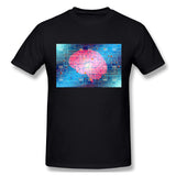 Cotton T Shirt for Men Evolution Artificial Intelligence Breathable O-Neck Short Sleeves Shirt