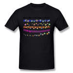 Mens Novelty T-Shirt Music Background Music Note Comfortable Crew Neck Short Sleeves Tee