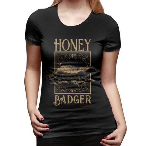 Novelty T Shirt for Women Honey Badger Cool O-Neck Short Sleeve Shirts