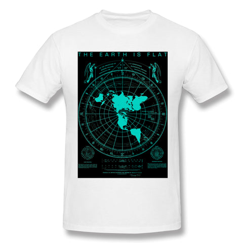 Men's Casual T-shirt The Earth Is Flat Cool Crew Neck Short Sleeves Tees