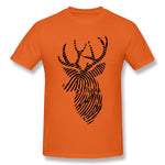 Men's Graphic T Shirt Finger Print Deer For Light Style Round Neck Short Sleeves Tees