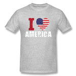 Men's Graphic T Shirt Love America Style O-Neck Short Sleeves Blouse Tops