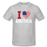 Men's Graphic T Shirt Love America Style O-Neck Short Sleeves Blouse Tops