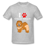 Men's Casual T-shirt I Love Chow Chow Comfy O-Neck Short Sleeves Blouse Tops