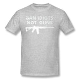 Men's Casual T-shirt Ban Idiots Not Gun Comfy Crew Neck Short Sleeves Blouse Tops