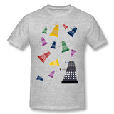 Cotton T Shirt for Men Pluies Dalek Style Crew Neck Short Sleeves Tee