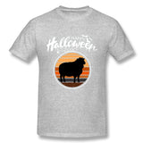 Men's Graphic T Shirt Funny Happy Hallloween Beautiful Sheep Breathable O-Neck Short Sleeves Tees